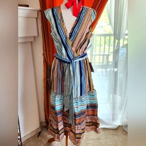 Donna Morgan NWT Faux Wrap Cotton Dress sz. 14